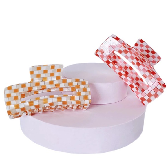 Checkered Claw Clips - Picture 2 of 5